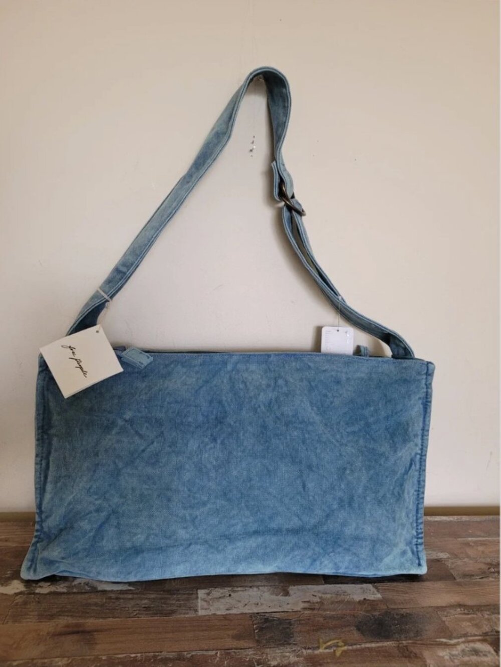 Free People NWT Cotton Denim Blue Shoulder Crossbody bag